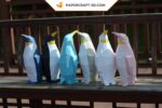 Papercraft of king penguin in 3D origami