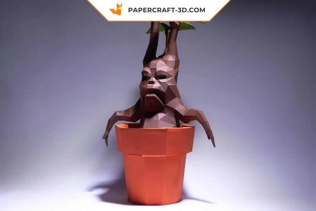 Papercraft di mandragora in origami 3D