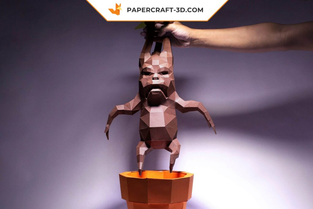 Papercraft di mandragora in origami 3D