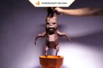 Papercraft mandrake in 3D origami