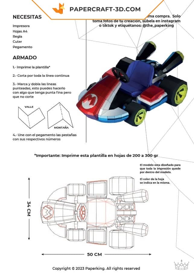 Papercraft of Mario Kart in 3D origami