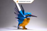 Papercraft martin pescatore in origami 3D