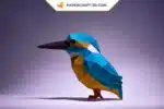 Papercraft Martin-pêcheur origami papier 3D modèle numérique DIY, vue 4