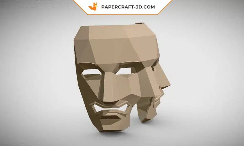 Papercraft masque à trois faces origami papier 3D, weergave 3