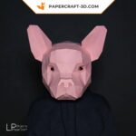 Papercraft bulldog mask in origami