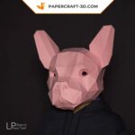 Papercraft bulldog mask in origami