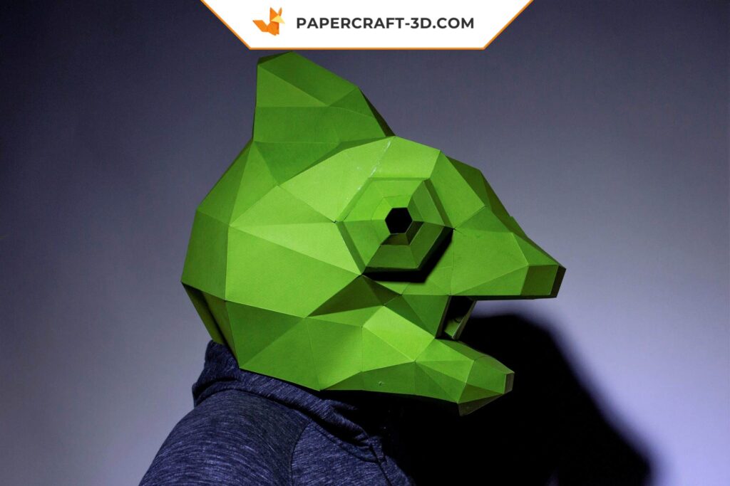 Papercraft masque de caméléon origami 3D