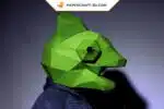 Papercraft Masque de Caméléon origami papier 3D à télécharger en PDF, vue 2