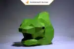 Papercraft Masque de Caméléon origami papier 3D à télécharger en PDF, vue 3