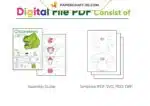 Papercraft Masque de Caméléon origami papier 3D à télécharger en PDF, vue 4