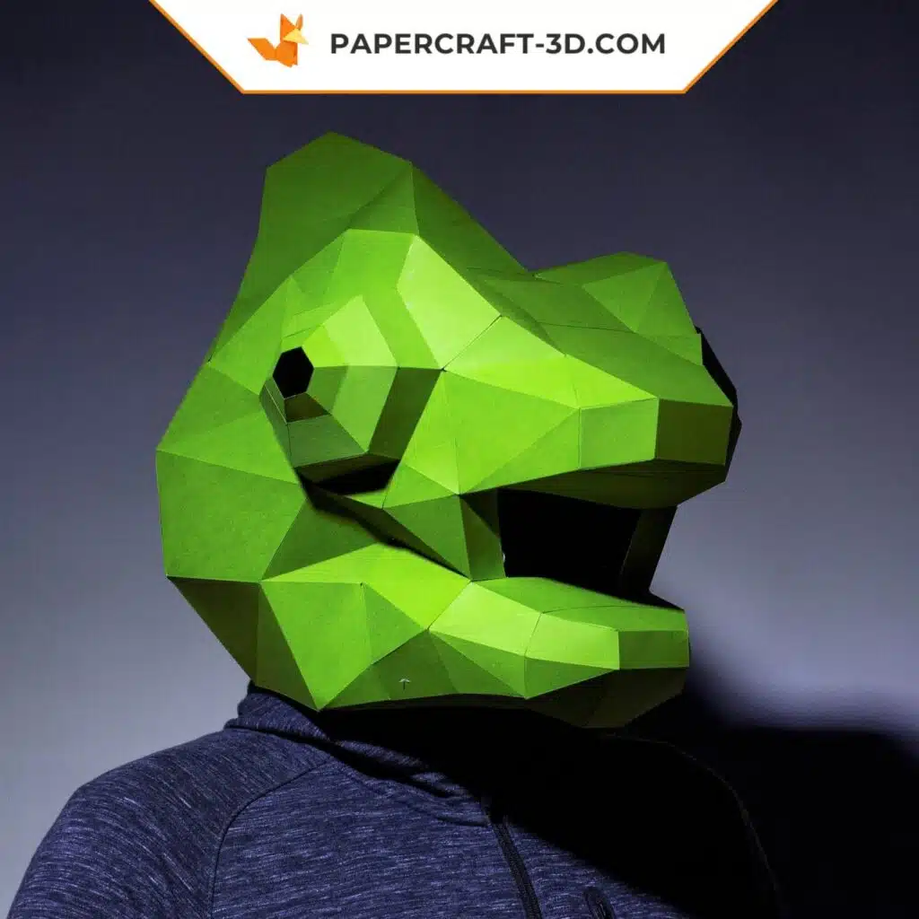 Papercraft masque de caméléon origami 3D