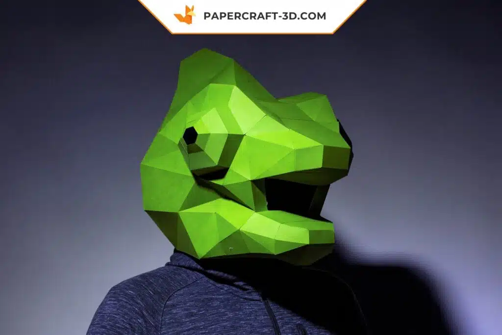 Papercraft masque de caméléon origami 3D