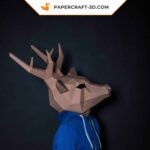 Papercraft maschera di cervo in origami