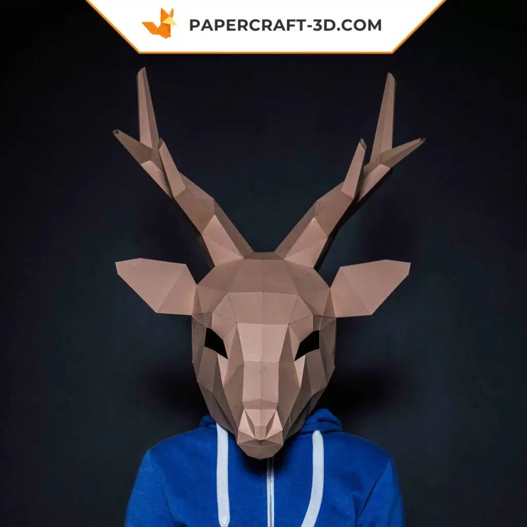 Origami papercraft deer mask