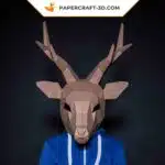 Papercraft masque de cerf origami papier 3D