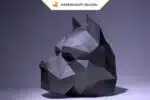 Papercraft máscara de pitbull em origami 3D