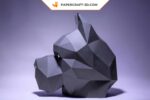 Papercraft pitbull mask in 3D origami