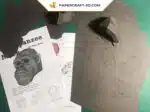 Papercraft Masque de Chimpanzé en origami papier 3D, weergave 5