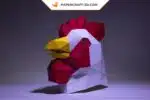 Papercraft máscara de galo em origami