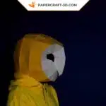 Papercraft masque de hibou origami papier 3D, weergave 3