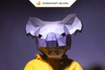 Papercraft koala mask in origami