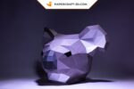 Papercraft koala mask in origami