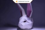 Papercraft rabbit mask in 3D origami