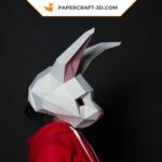 Papercraft rabbit mask in origami
