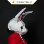 Papercraft masque de lapin origami papier 3D DIY à télécharger