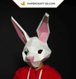 Papercraft rabbit mask in origami
