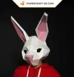 Papercraft masque de lapin origami papier 3D DIY à télécharger, weergave 3