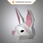 Papercraft rabbit mask in origami