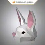 Papercraft masque de lapin origami papier 3D DIY à télécharger, weergave 4