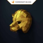 Papercraft lion mask in origami