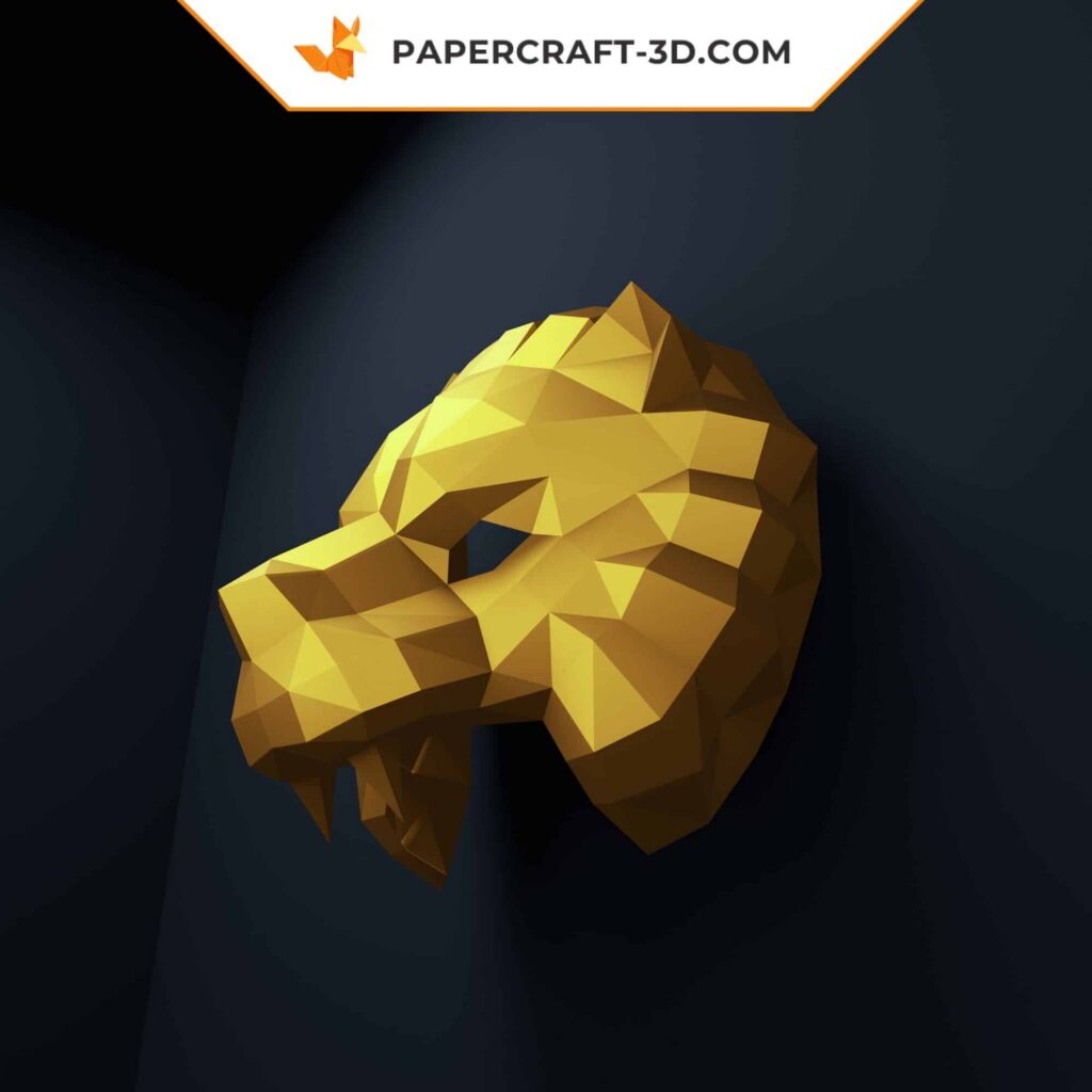 Papercraft máscara de leão em origami
