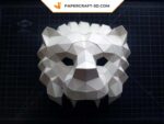 Papercraft lion mask in origami