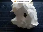 Papercraft masque de lion doré en origami 3D
