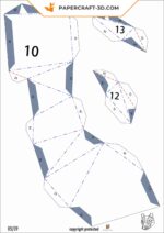 Papercraft wolf mask in 3D origami