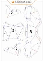 Papercraft wolf mask in 3D origami