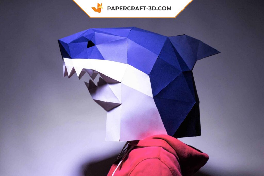Papercraft maschera di squalo in origami