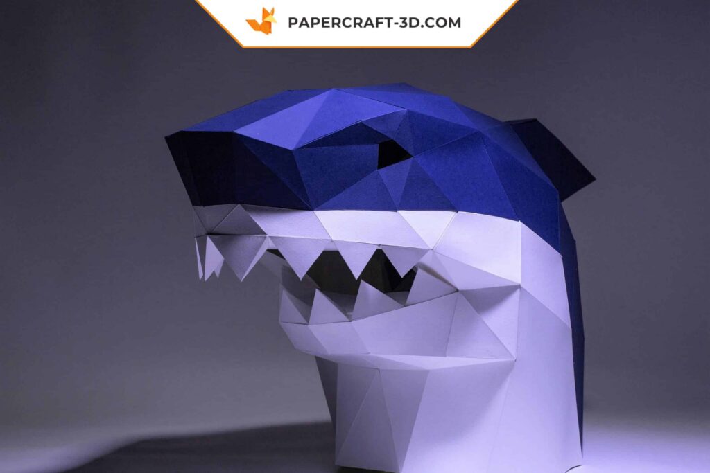 Papercraft maschera di squalo in origami