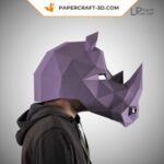 Papercraft di rinoceronte in origami 3D