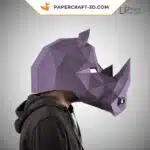 Papercraft máscara de rinoceronte em origami