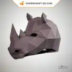 Papercraft máscara de rinoceronte em origami