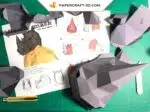 Papercraft máscara de rinoceronte em origami