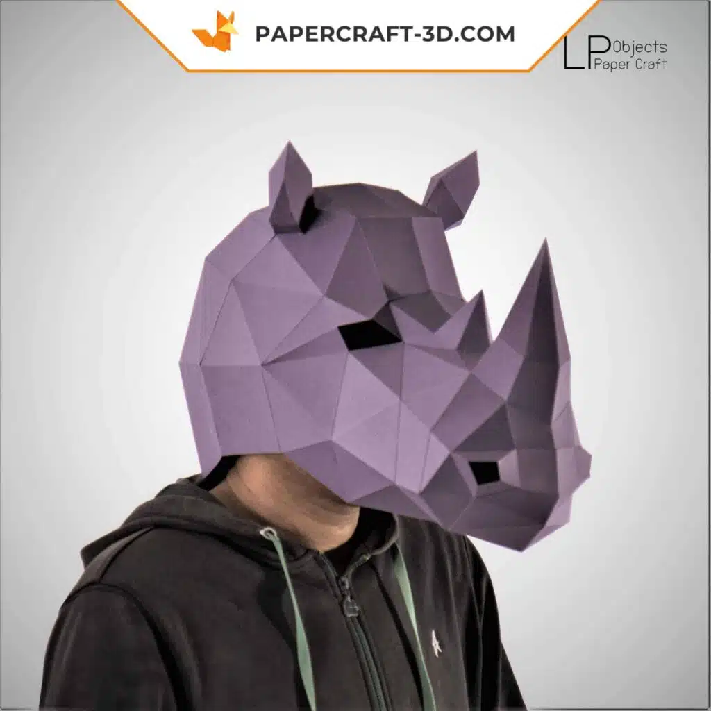 Papercraft Origami-Nashornmaske