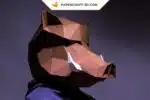 Papercraft masque de sanglier origami papier 3D