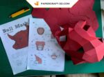 Papercraft bull mask in 3D origami