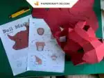 Papercraft Masque de taureau en origami papier 3D, weergave 4