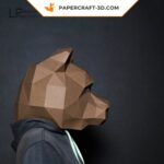 Papercraft máscara de urso em origami 3D